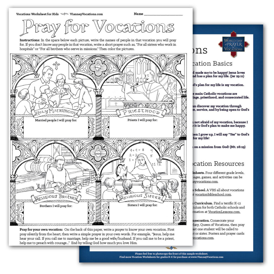 Vocation Worksheets Archives - Vianney Vocations